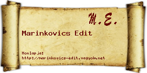 Marinkovics Edit névjegykártya